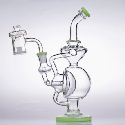 Recycler glass pipes water bong with quartz banger